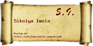 Sikolya Imola névjegykártya